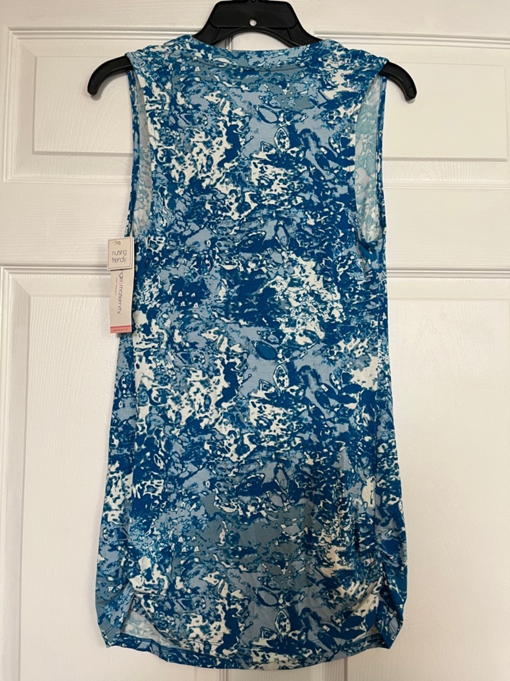 Liz Lange Maternity Cowl Neck Sleeveless Top - Women’s S Turquoise Print - NWT - Picture 2 of 10